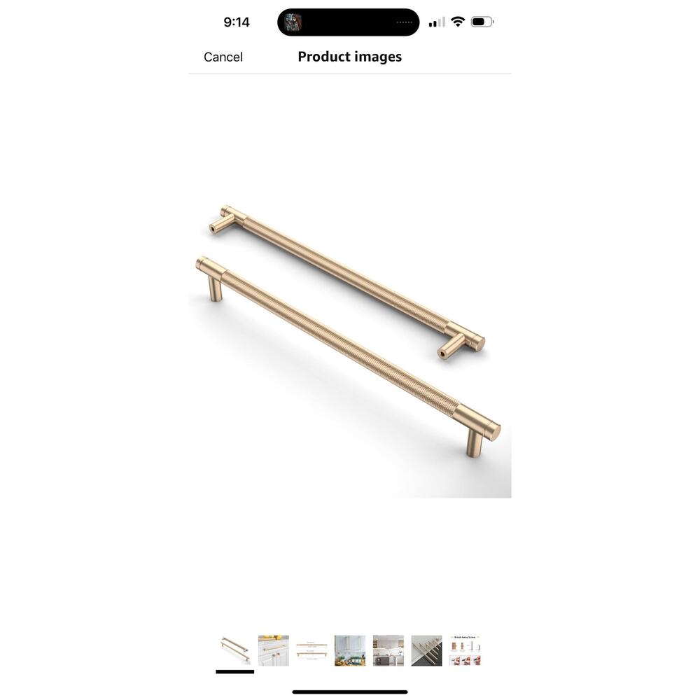 Asidrama 10 Pack 10 Inch(254mm) Gold Cabinet Pulls Knurled Cabinet Handles